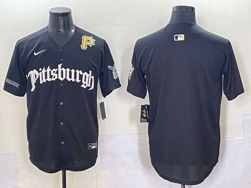 Men 2025 Pittsburgh Pirates Blank Black Five generations Joint Name Nike MLB Jersey style 12->pittsburgh pirates->MLB Jersey
